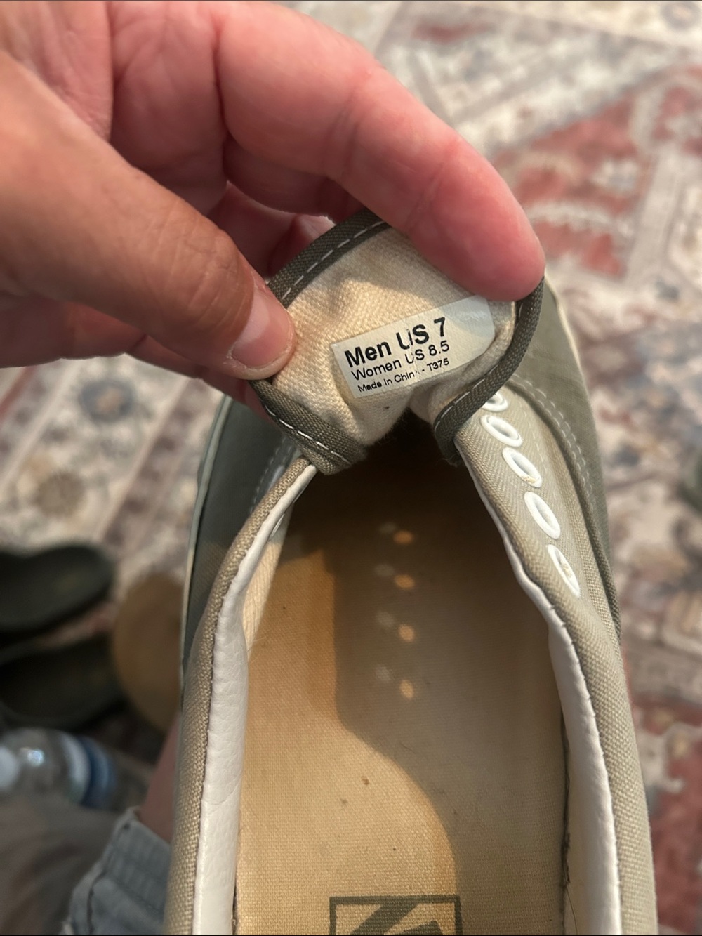 Vans Slip-On Style Canvas Sneakers in Olive - Picture 5 of 5